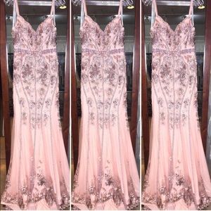 pink beaded jovani prom dress